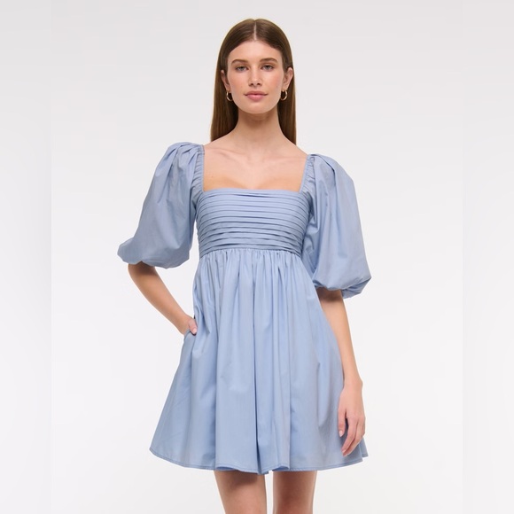 A&F Emerson Poplin Puff Sleeve Mini Dress - Picture 2 of 8